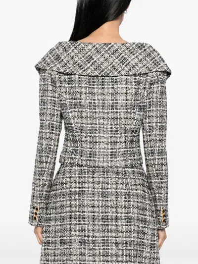 Alessandra Rich Checked Lurex Tweed Jacket In Multi