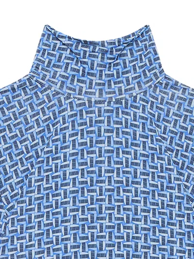 Maliparmi Geometric-pattern Turtleneck T-shirt In Blue