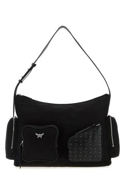 Mcm Borsa A Spalla Aren In Tessuto Nero Donna In Black