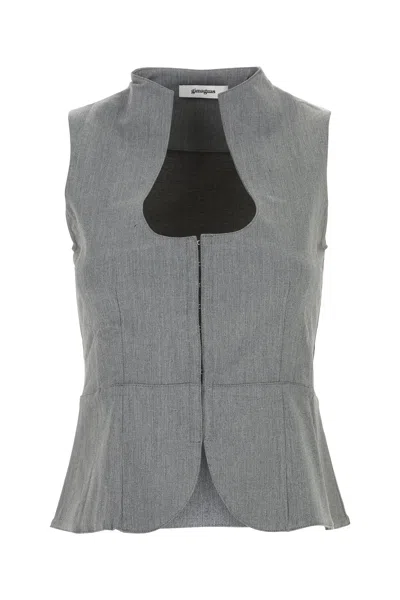 Gimaguas Melange Grey Stretch Jersey Amor Top In Gray