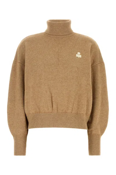 Isabel Marant Étoile Isabel Marant Etoile Nashas Turtleneck Sweater With Embroidered Logo In Brown