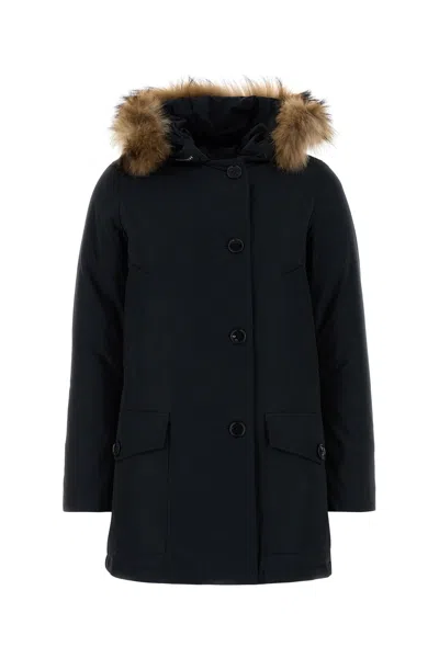 Woolrich Arctic Parka Detachable Fur In Black