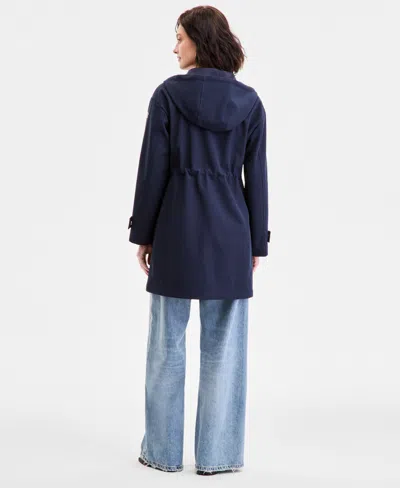 Michael Kors Michael  Petite Hooded Anorak Softshell Coat In Blue