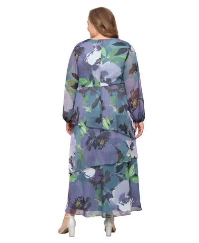 Sl Fashions Plus Size High-low Chiffon A-line Dress In Multi