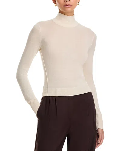 Frame Slim Turtleneck Wool Sweater In Neutral