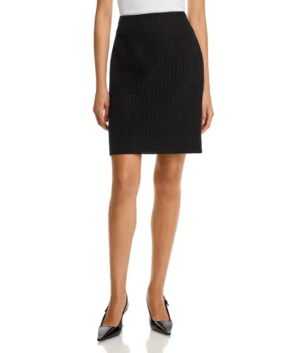 Lafayette 148 A-line Houndstooth Jacquard Mini Skirt In Black