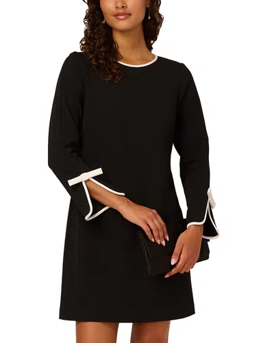 Adrianna Papell Crepe Bow Dress In Black