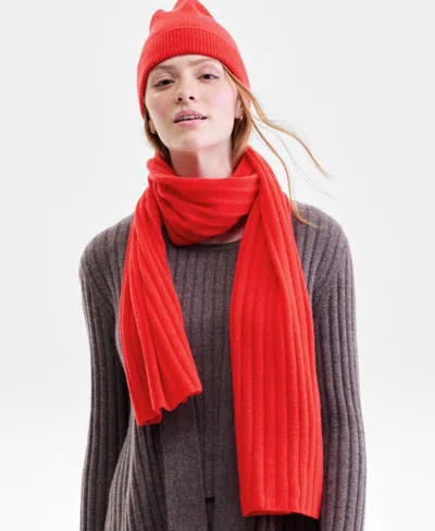 Charter Club 100% Cashmere Cuffed Beanie, Created For Macys In Red