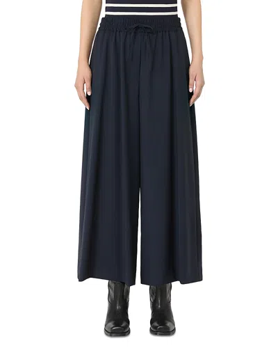 Weekend Max Mara Elmo Wool Cropped Trousers In Blue