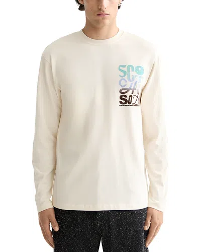 Scotch & Soda Relaxed Fit Logo Artwork Tee In Neutral