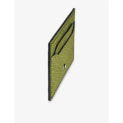 Montblanc Mens Multi-coloured Sartorial Logo-branded Leather Card Holder In Green