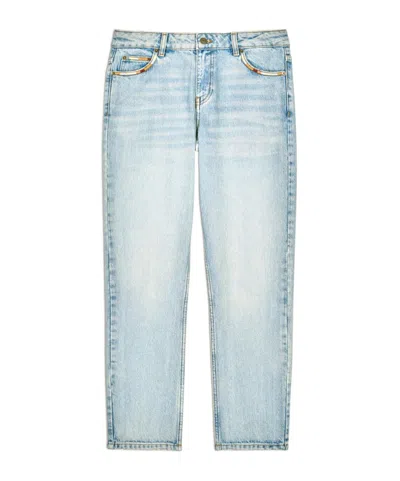 Bash Belt Loop Denim Trousers In White