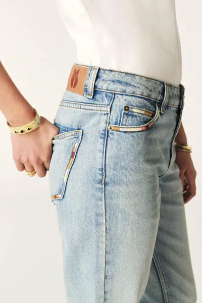 Bash Belt Loop Denim Trousers In White