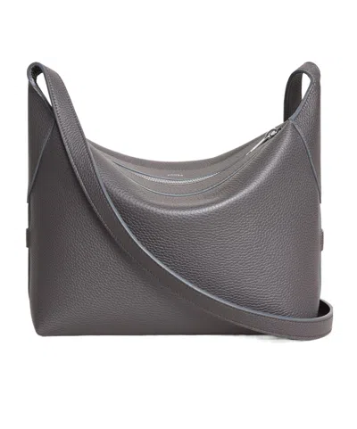 Celine Crossbody Bag Harry In Grained Calfskin In Gray