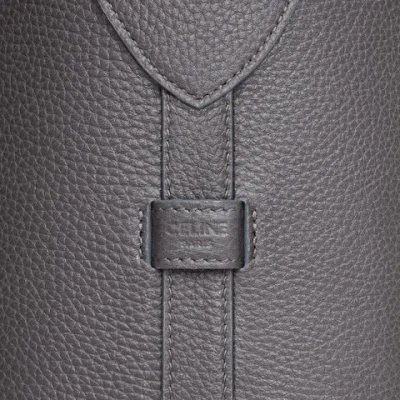 Celine Crossbody Bag Harry In Grained Calfskin In Gray