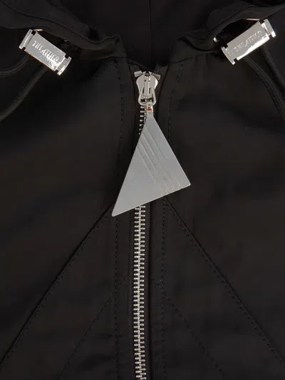 Attico Oversized Black Hooded Bomber Jacket