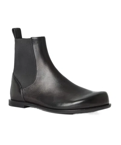 Fendi Ff Squared Chelsea Boots In Nappa Leather Shoes In Black