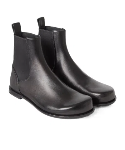 Fendi Ff Squared Chelsea Boots In Nappa Leather Shoes In Black