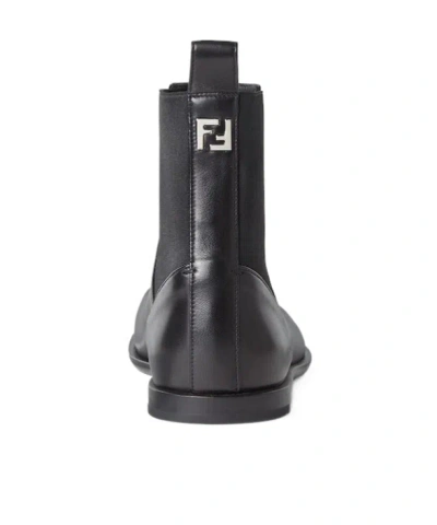 Fendi Ff Squared Chelsea Boots In Nappa Leather Shoes In Black