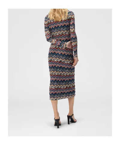 Missoni Zigzag Long Sleeve Midi Sweater Dress In Multi