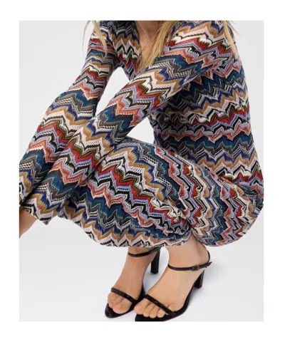 Missoni Zigzag Long Sleeve Midi Sweater Dress In Multi