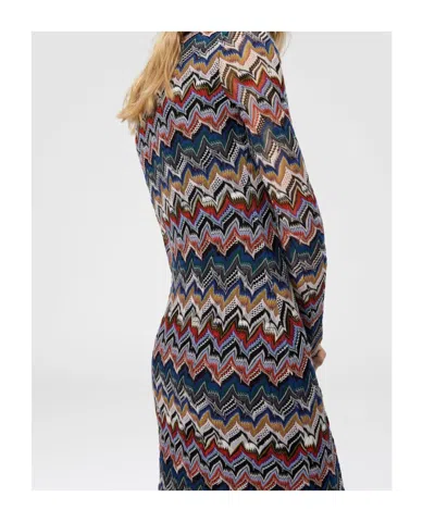 Missoni Zigzag Long Sleeve Midi Sweater Dress In Multi