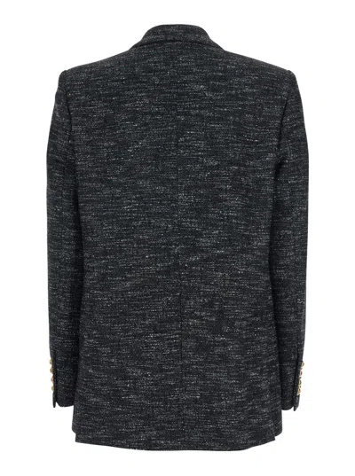 Blazé Milano Double-breasted Flap-pocket Blazer In Black