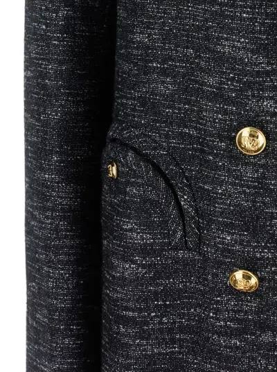 Blazé Milano Double-breasted Flap-pocket Blazer In Black