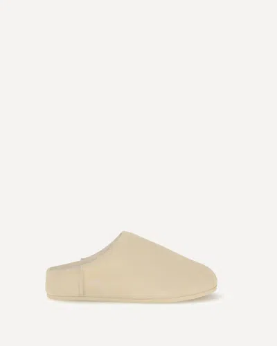 Ugg Slippers In Beige Suede With Shearling Interior In Neutral