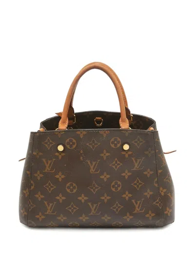 Pre-owned Louis Vuitton 2015 Montaigne Bb Two-way Handbag In Brown