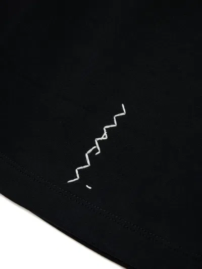 Marni Kids' Fleece Short Skirt With Elastic Stripes In Black