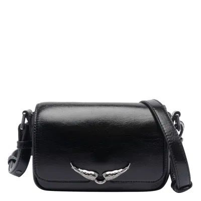Zadig & Voltaire Womens Le Zazi Vintage Patent-leather Shoulder Bag Black In Black