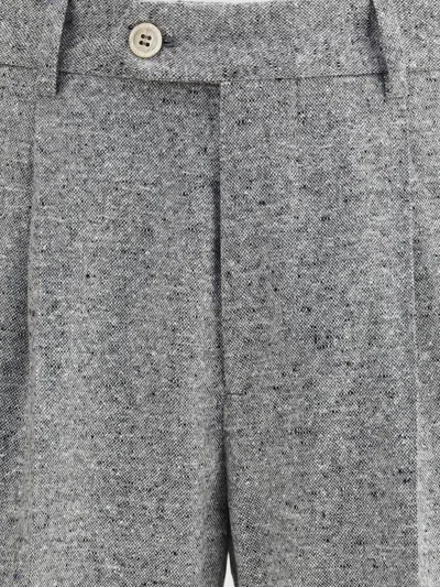 Brunello Cucinelli Tailored Suit Set Double-breasted Jacket In Gray