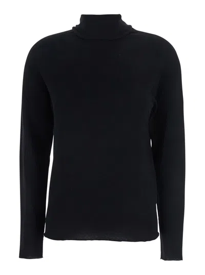 Antonelli Turtleneck Ribbed Sweater In Black