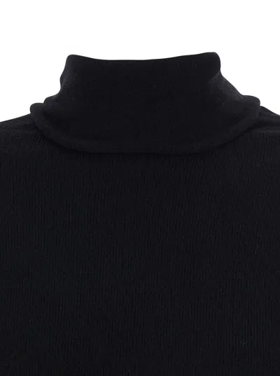 Antonelli Turtleneck Ribbed Sweater In Black