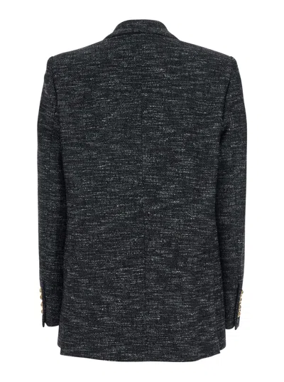 Blazé Milano Double-breasted Flap-pocket Blazer In Black