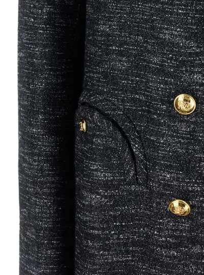 Blazé Milano Double-breasted Flap-pocket Blazer In Black