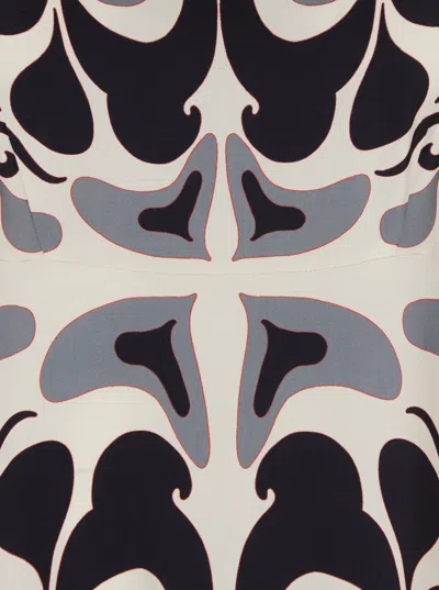 La Doublej La Double J Silk Midi Dress With Abstract Pattern In Multi