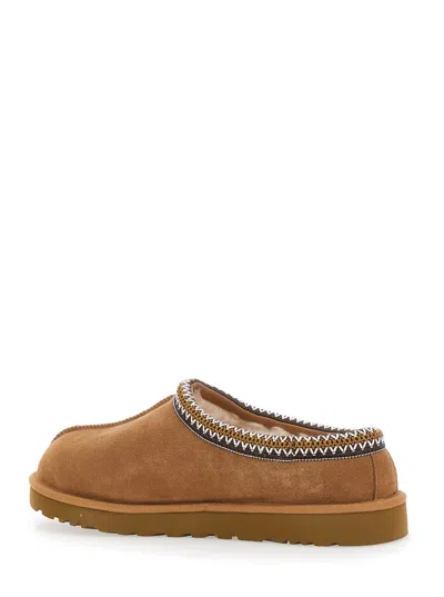 Ugg Soft Suede Slip-on Loafers With Zigzag Stitch Detail In Brown