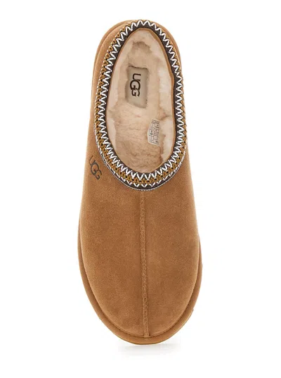 Ugg Soft Suede Slip-on Loafers With Zigzag Stitch Detail In Brown