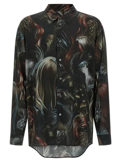 Magliano 'artistic Print Long Sleeves Shirt' In Brown