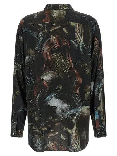 Magliano 'artistic Print Long Sleeves Shirt' In Brown