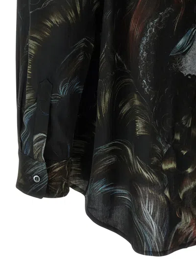 Magliano 'artistic Print Long Sleeves Shirt' In Brown