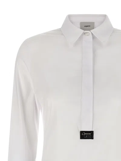 Coperni Bodysuit Collar Pointed Long Sleeves In White