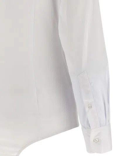 Coperni Bodysuit Collar Pointed Long Sleeves In White