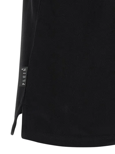 Philipp Plein 'skull & Bones' Polo Shirt In Black