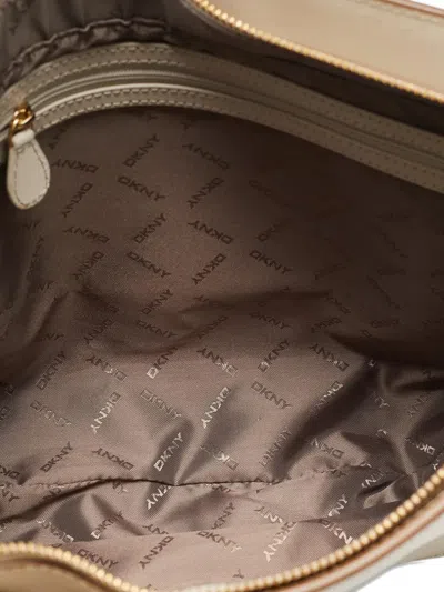 Pre-owned Dkny Leather Shoulder Bag In White