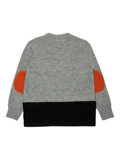 Marni Wool Blend Pullover With Elbow Patches In Gray