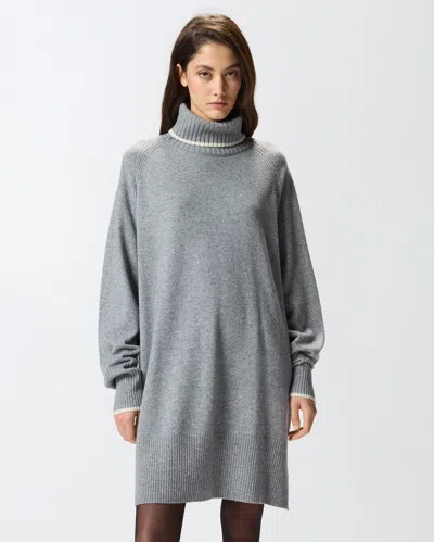 Pinko Short Wool And Cashmere Dress In Gray