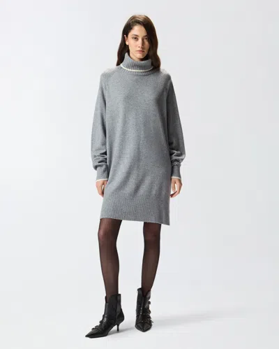 Pinko Short Wool And Cashmere Dress In Gray